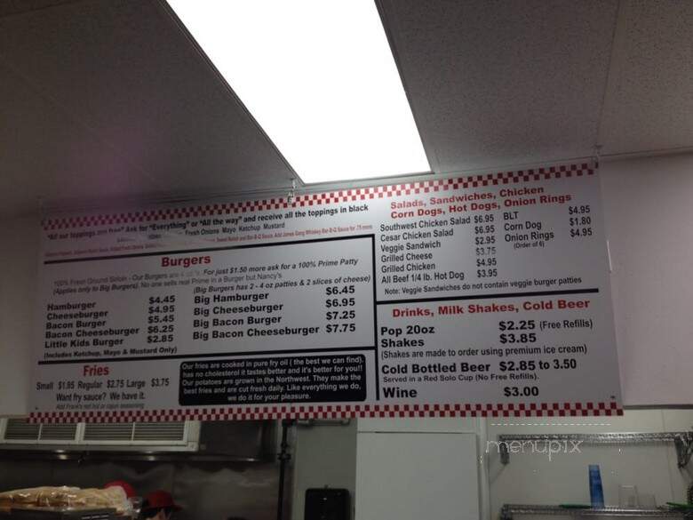 Nancy's Burgers and Fries - Salem, OR menu_pic