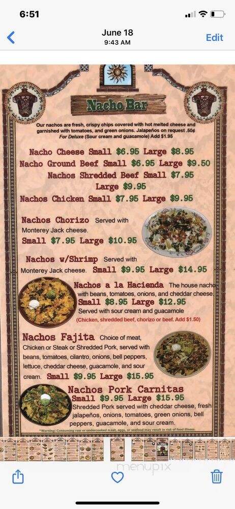 La Hacienda Real - Salem, OR menu_pic