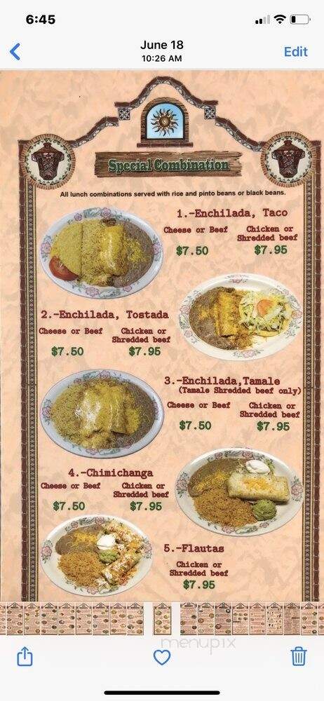 La Hacienda Real - Salem, OR menu_pic