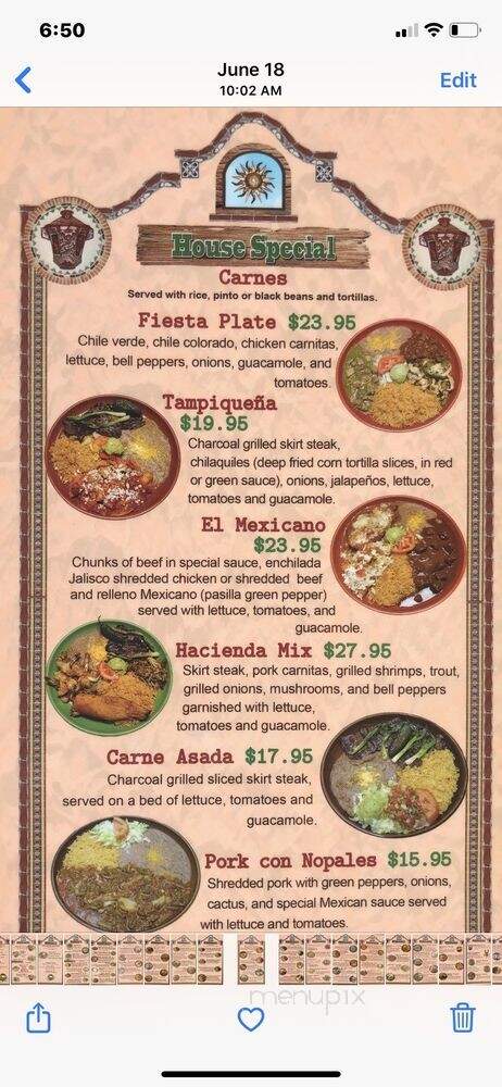 La Hacienda Real - Salem, OR menu_pic