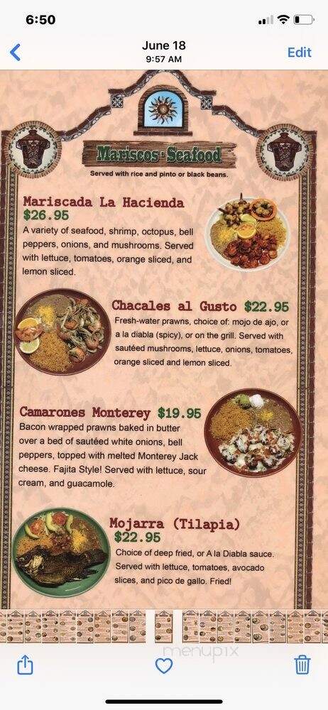 La Hacienda Real - Salem, OR menu_pic