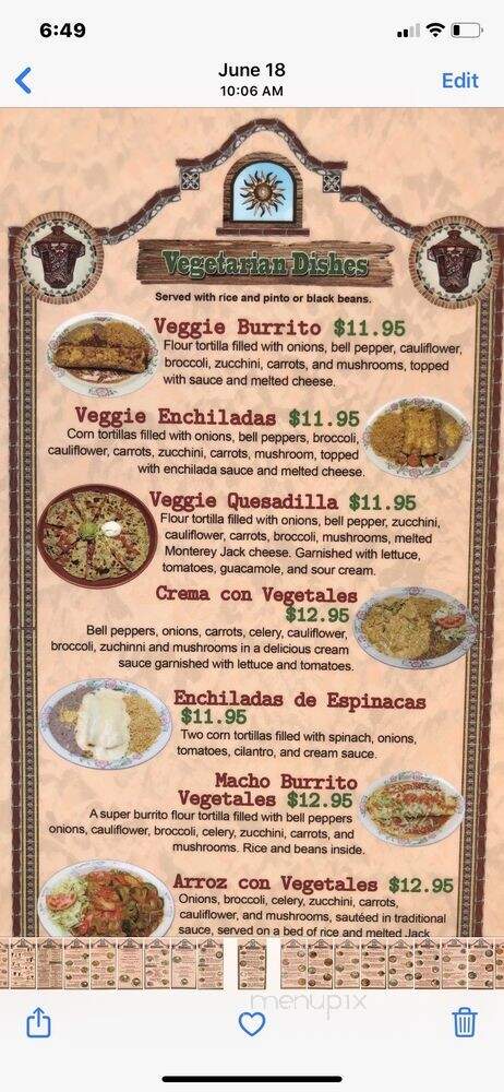 La Hacienda Real - Salem, OR menu_pic