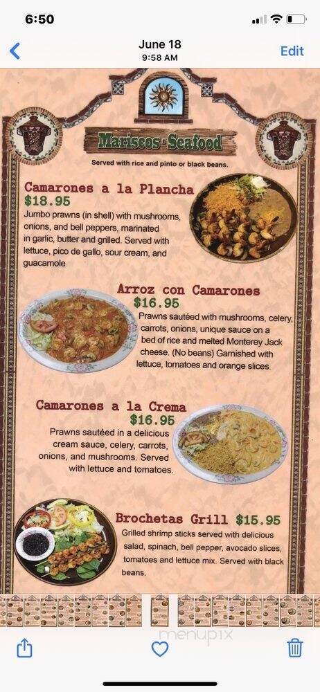 La Hacienda Real - Salem, OR menu_pic
