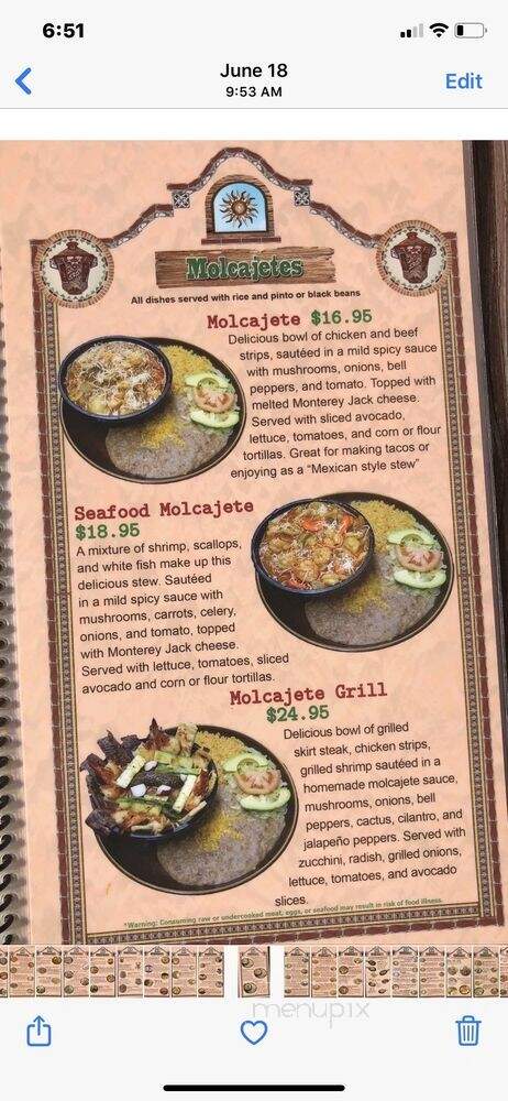 La Hacienda Real - Salem, OR menu_pic