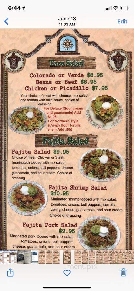 La Hacienda Real - Salem, OR menu_pic