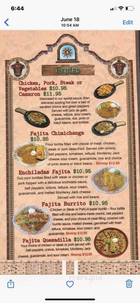 La Hacienda Real - Salem, OR menu_pic