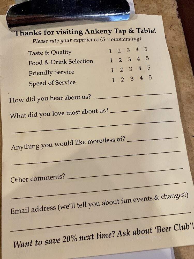 Ankeny Tap & Table - Portland, OR menu_pic