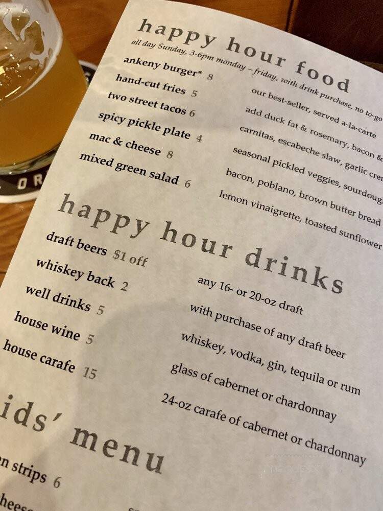 Ankeny Tap & Table - Portland, OR menu_pic
