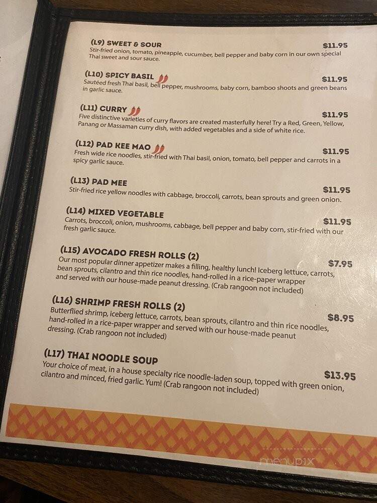 Thai Crystal - Pendleton, OR menu_pic