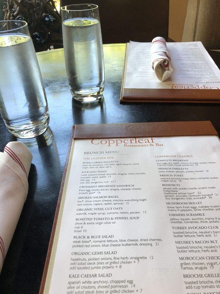 Copperleaf Restaurant & Bar - Seattle, WA menu_pic