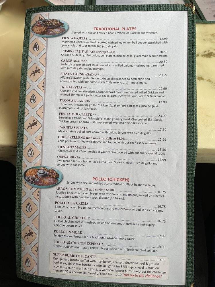 Fiesta Taqueria & Tequila Bar - Puyallup, WA menu_pic