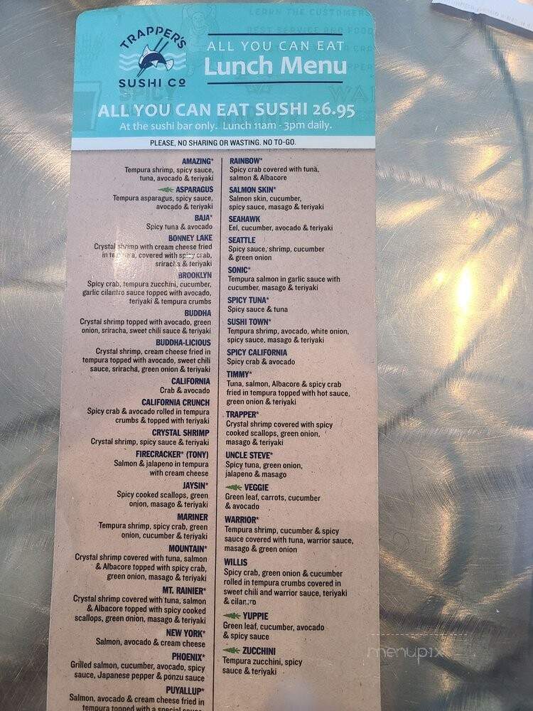 Trapper's Sushi - Tacoma, WA menu_pic
