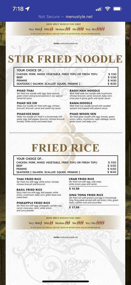 Singtong - Renton, WA menu_pic
