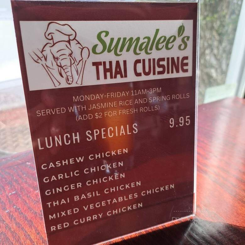 Sumalee's Thai Cuisine - Bonney Lake, WA menu_pic