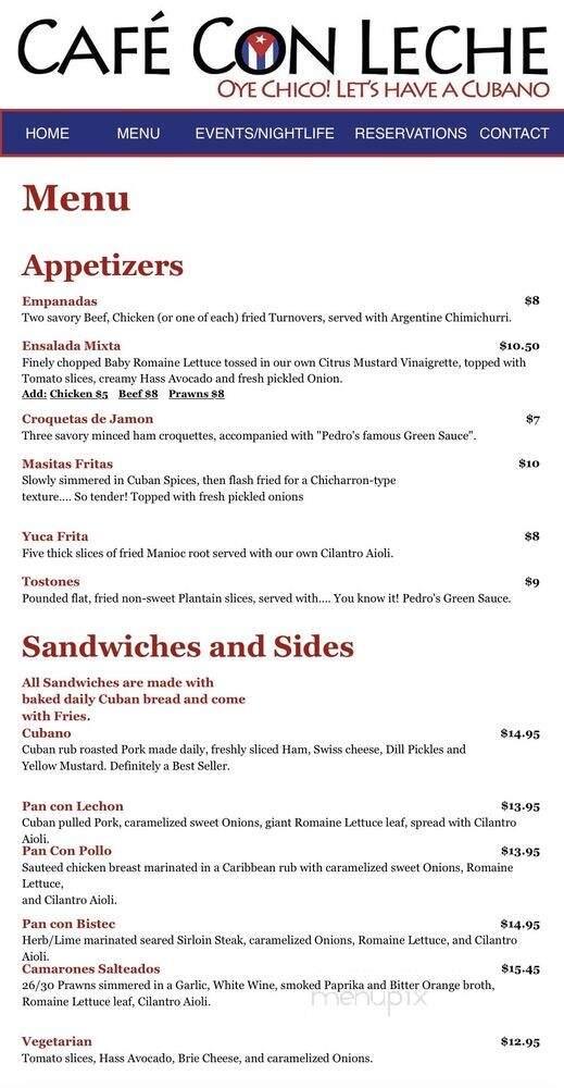 Cafe Con Leche - Seattle, WA menu_pic