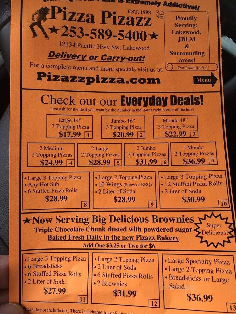 Pizza Pizazz - Lakewood, WA menu_pic