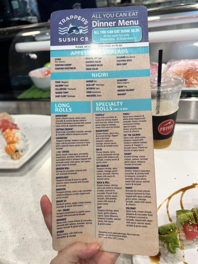 Trapper's Sushi - Puyallup, WA menu_pic