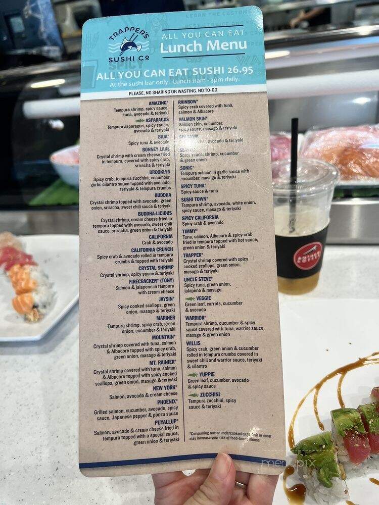 Trapper's Sushi - Puyallup, WA menu_pic