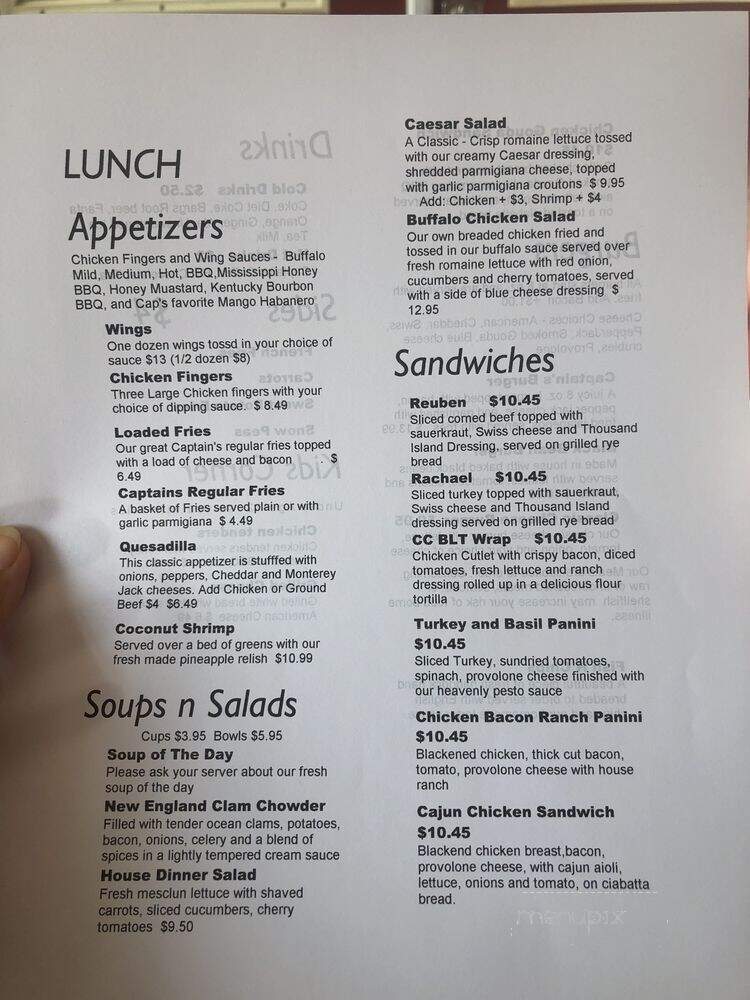Captain's Inn Point Lookout - Windham, NY menu_pic