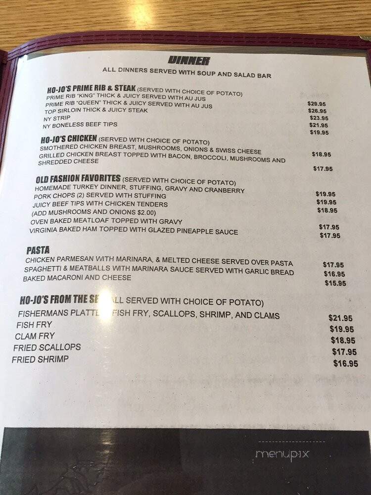 Howard Johnsons Family Restaurant - Lake George, NY menu_pic