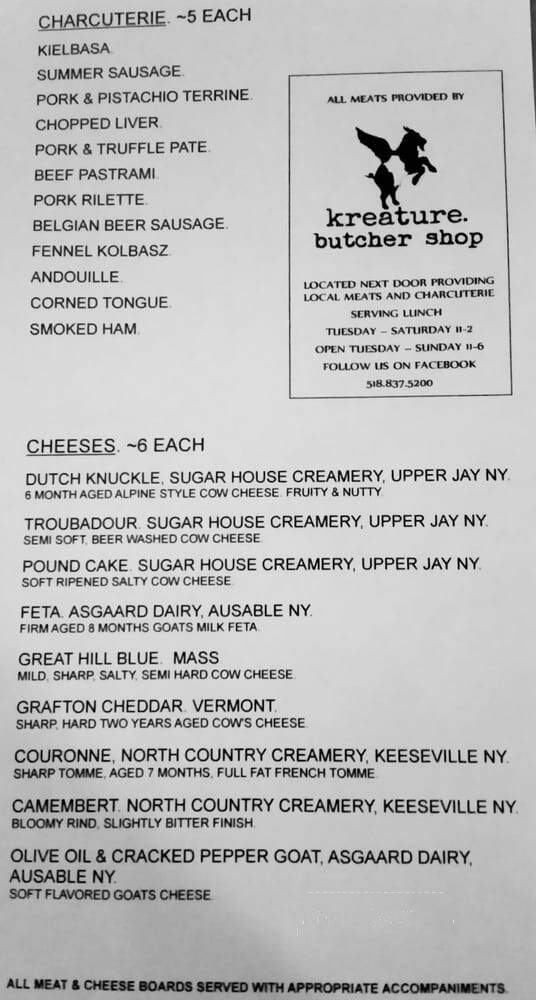 Liquids and Solids - Lake Placid, NY menu_pic