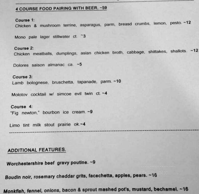 Liquids and Solids - Lake Placid, NY menu_pic
