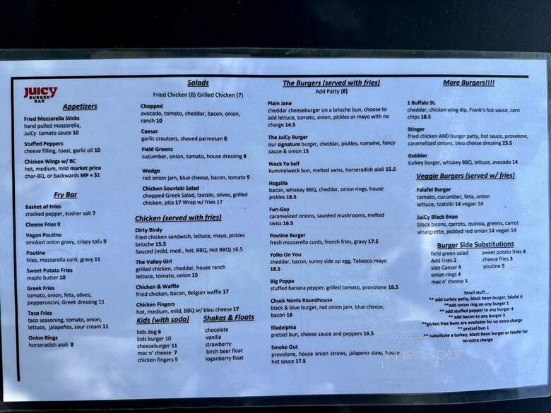 Juicy - Hamburg, NY menu_pic