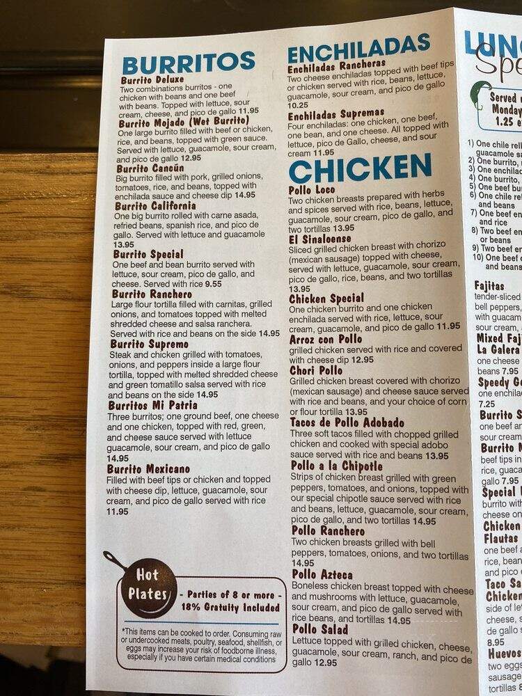 La Galera - Niagara Falls, NY menu_pic