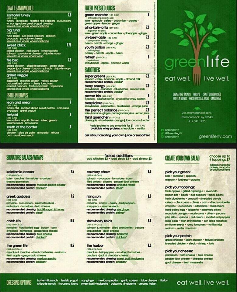 Greenlife - Mamaroneck, NY menu_pic