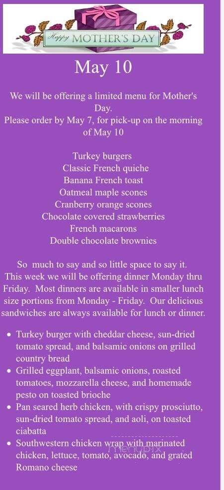 Maggie Cooks - Westfield, NJ menu_pic