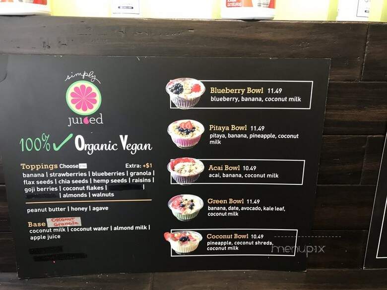 Simply Juiced - Hoboken, NJ menu_pic