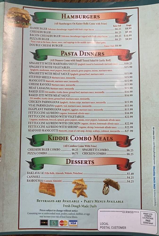 Milano Pizza & Pasta - Mountville, PA menu_pic
