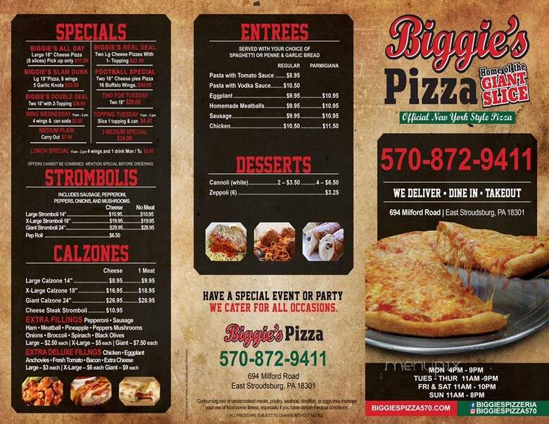 Biggie's Pizza - East Stroudsburg, PA