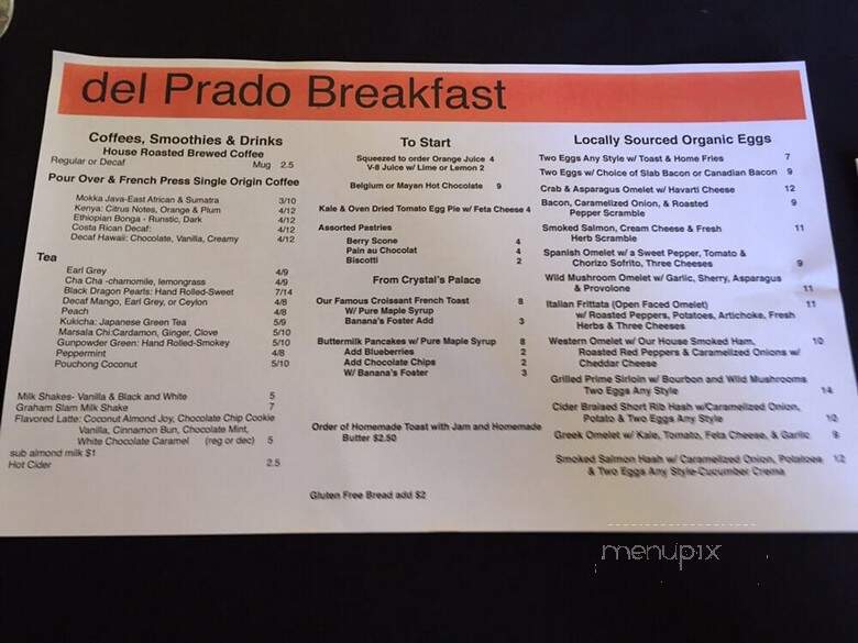 Del Prado - Cedars, PA menu_pic