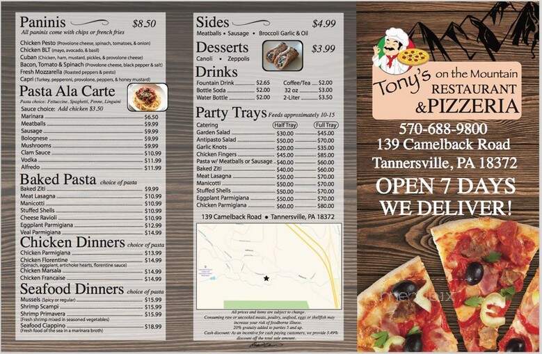 Mountain Pizzaria - Tannersville, PA menu_pic