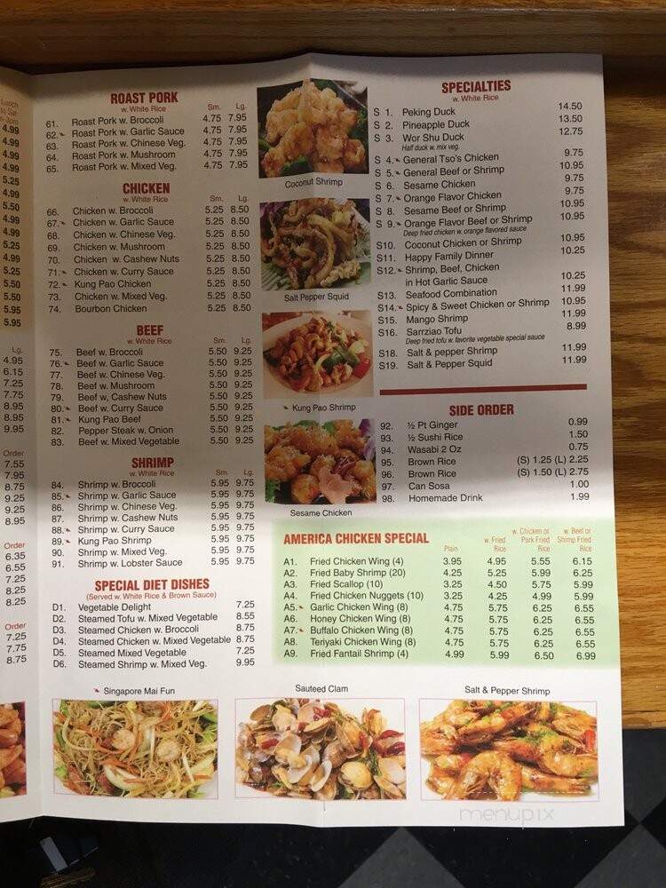 Great Wall - Mount Pocono, PA menu_pic