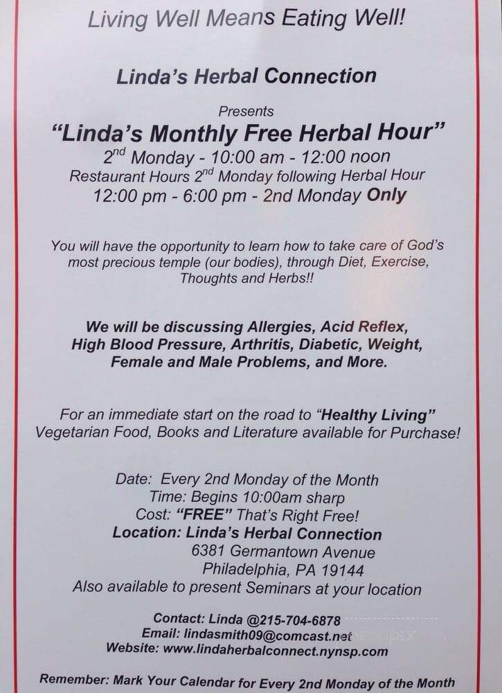 Linda's Vegetarian Village - Philadelphia, PA menu_pic