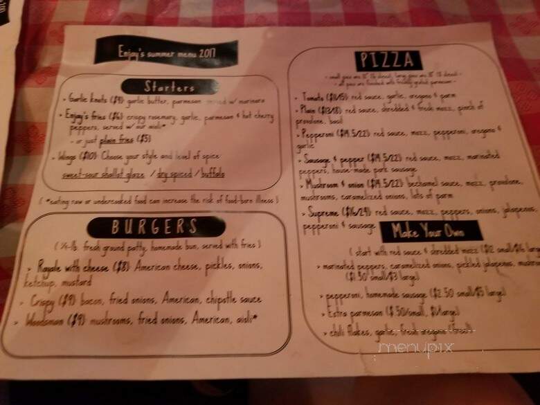 Enjay's Pizza - Philadelphia, PA menu_pic