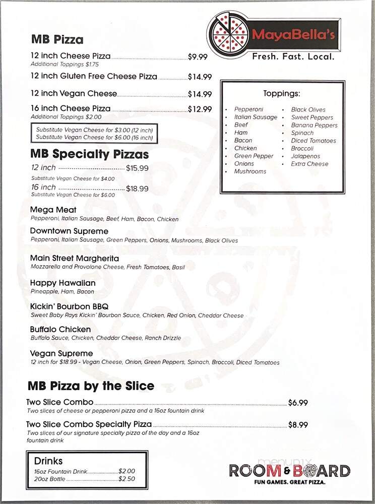 Maya Bella - Salisbury, MD menu_pic