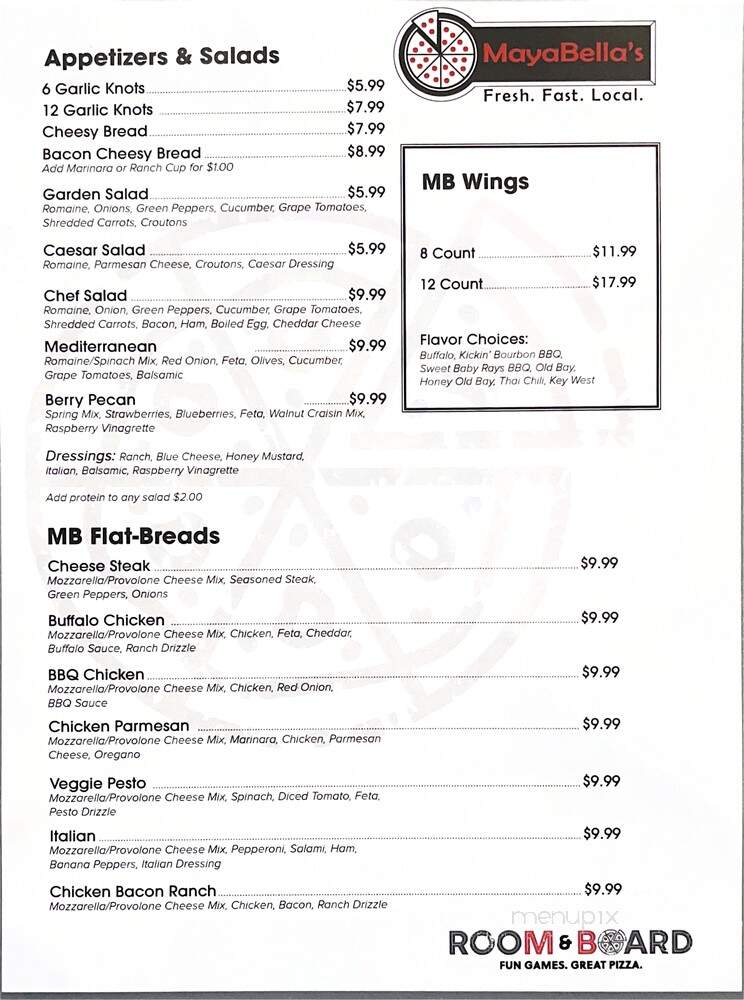 Maya Bella - Salisbury, MD menu_pic