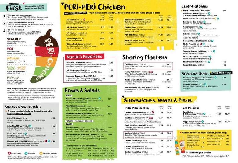 Nando's PERi-PERi - Washington, DC menu_pic