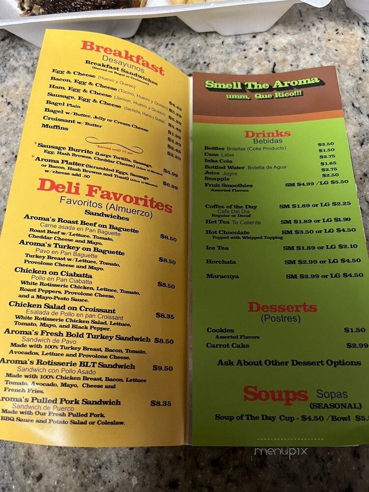 Aroma Deli - Winchester, VA menu_pic