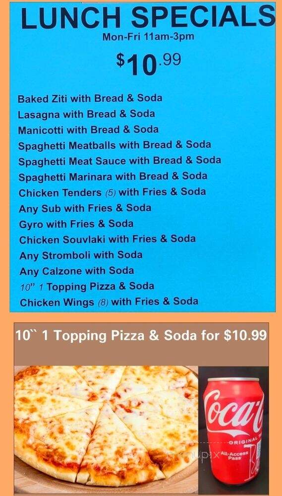 King's Pizza - Winchester, VA menu_pic