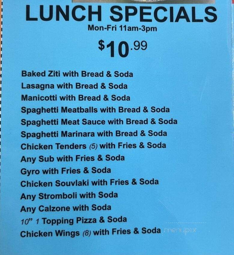 King's Pizza - Winchester, VA menu_pic