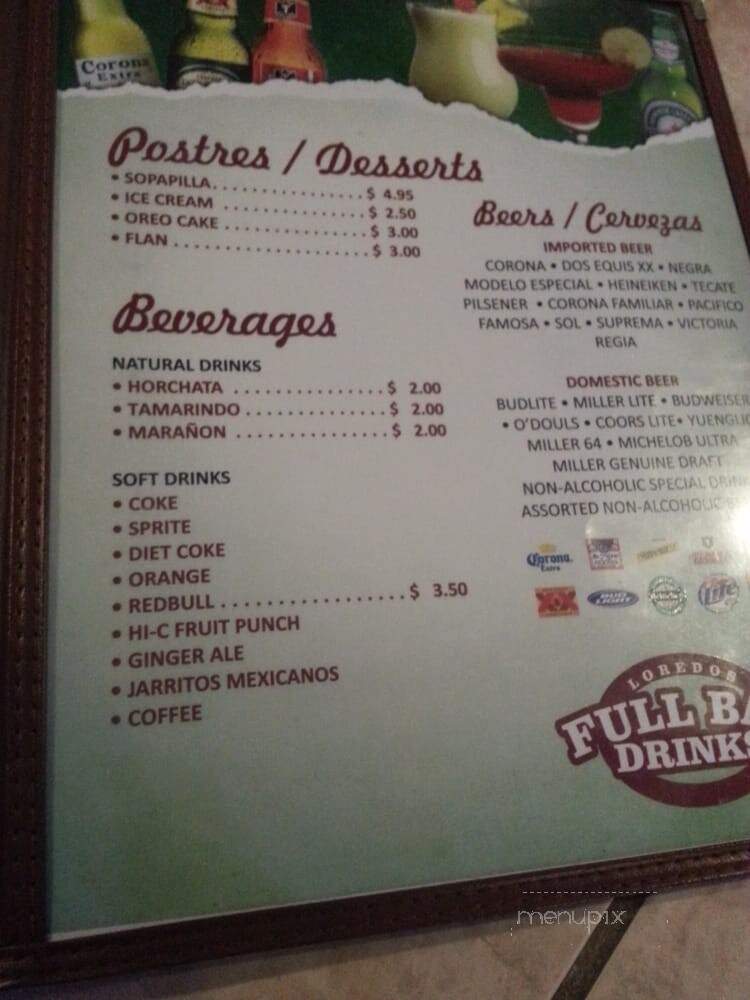 Loredo's Mexican Restaurant - Fort Washington, MD menu_pic