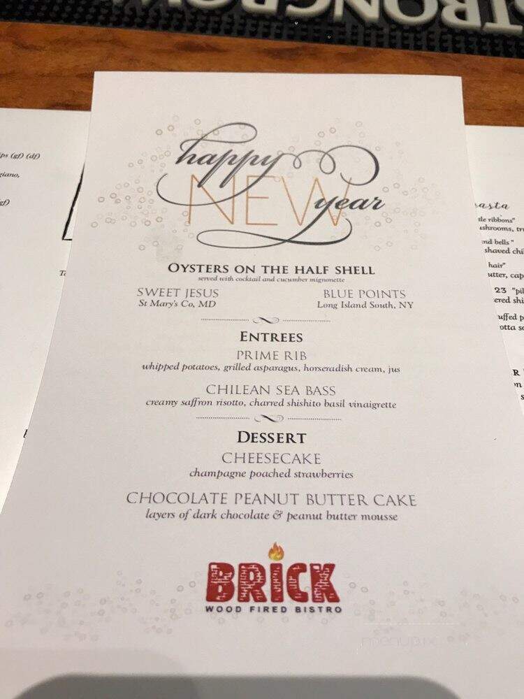 Brick Wood Fired Bistro - Prince Frederick, MD menu_pic