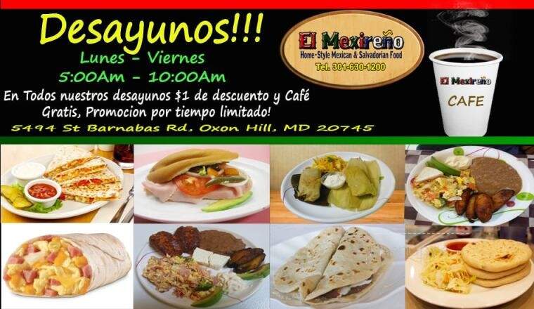 El Mexireno Restaurant - Oxon Hill, MD menu_pic