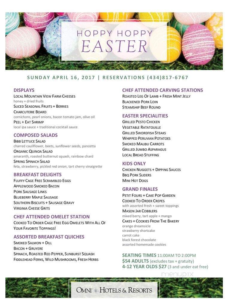 The Pointe - Charlottesville, VA menu_pic
