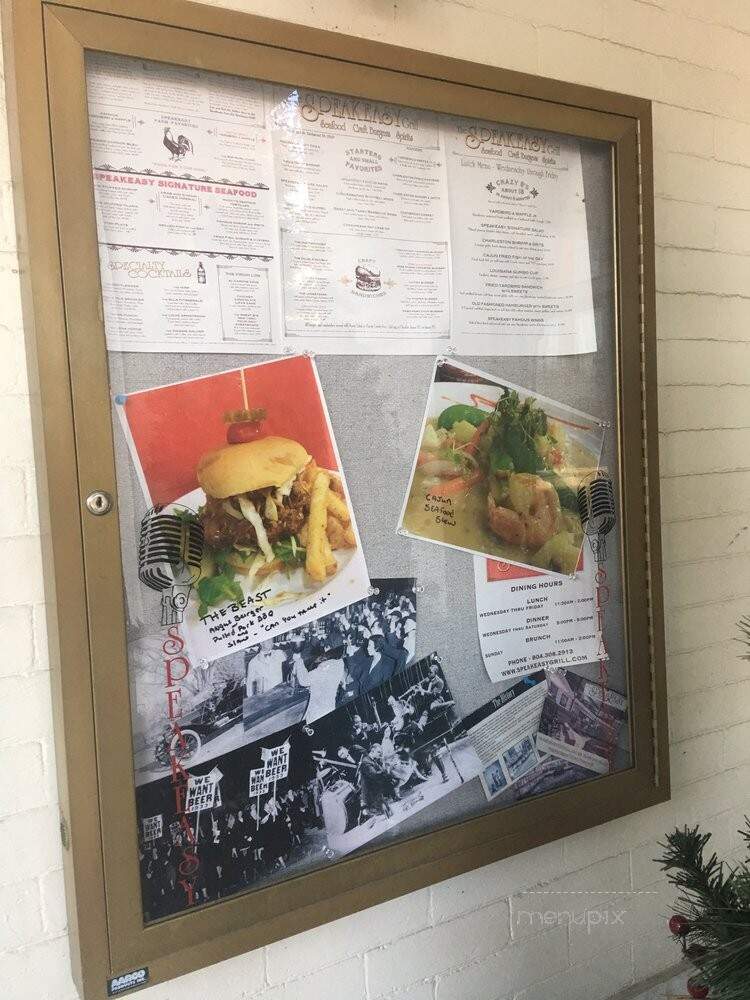 The SpeakEasy Grill - Richmond, VA menu_pic