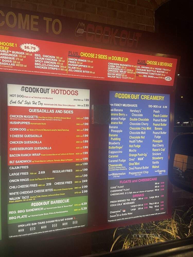 Cook Out - Norfolk, VA menu_pic